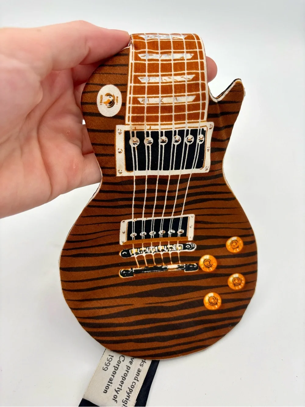 VINTAGE 1999 Guitar Shape Neck Tie Gibson Les Paul Guitar Why-Knot Novelty Music